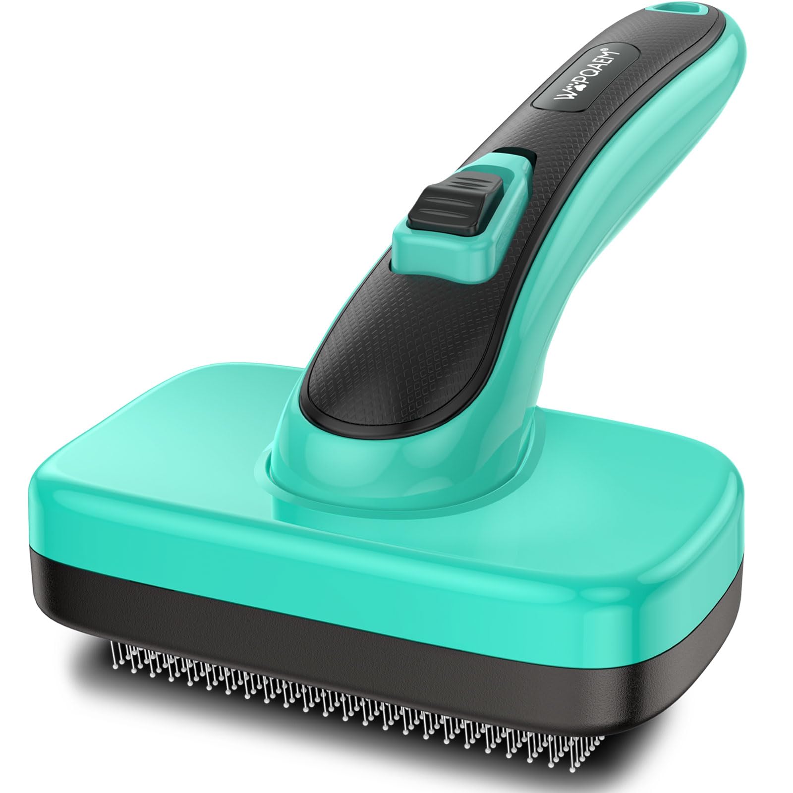 WOPQAEM Dog Brush, Self Cleaning Slicker Dog Brush for Shedding & Grooming Short or Long Haired Cats, Furminator for Pets, Green