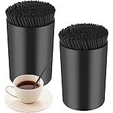 500 Pcs 5 Inch Coffee Stirrer Holder Black Coffee Stir Sticks Holder Stir Sticks for Coffee Bar Coffee Stirrers Reusable for Mixing Coffee Milk Cocktail Drinks Coffee Party Supplies