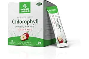 Nature's Sunshine Chlorophyll Stick Packs: Supercharge Your Detox and Boost Gut Health in Convenient, Delicious Stick Packs (Crisp Apple)