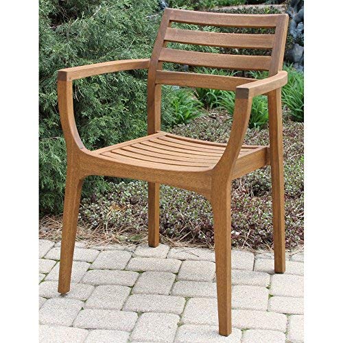 Outdoor Interiors Stacking Chairs, Brown, Set of 4 Pricepulse