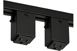 OHLECTRIC H-Track Lighting Outlet Adapter, H-Type Track (2-Pack) Black Power Plug Accessory for Track Rail Systems, H-Style, Adds Standard Electrical Outlet to Existing Track, Easy Installation