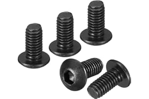 DTGN M3-0.5x6mm Button Head Socket Cap Screws - 50Pack - Good for Road Bicycle, Mountain Bike, Auto, Motorcycle - Carbon Steel Black Oxide - Hex Socket Drive Fasteners
