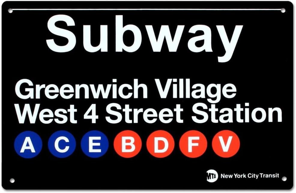 Greenwich Village Metal Subway Sign