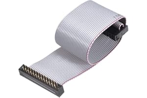 uxcell IDC Wire Flat Ribbon Cable FC/FD Connector A-Type 26Pins 2.54mm Pitch 0.2m Length Gray