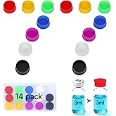 14Pack 3ml Vial Caps (7 Colors) Peptide Caps for 1ml 2ml 3ml 4ml Glass Vials Peptide Storage Protective Cap, Reusable Silicone Covers Fit Peptide Case for Fridge by BawnBox