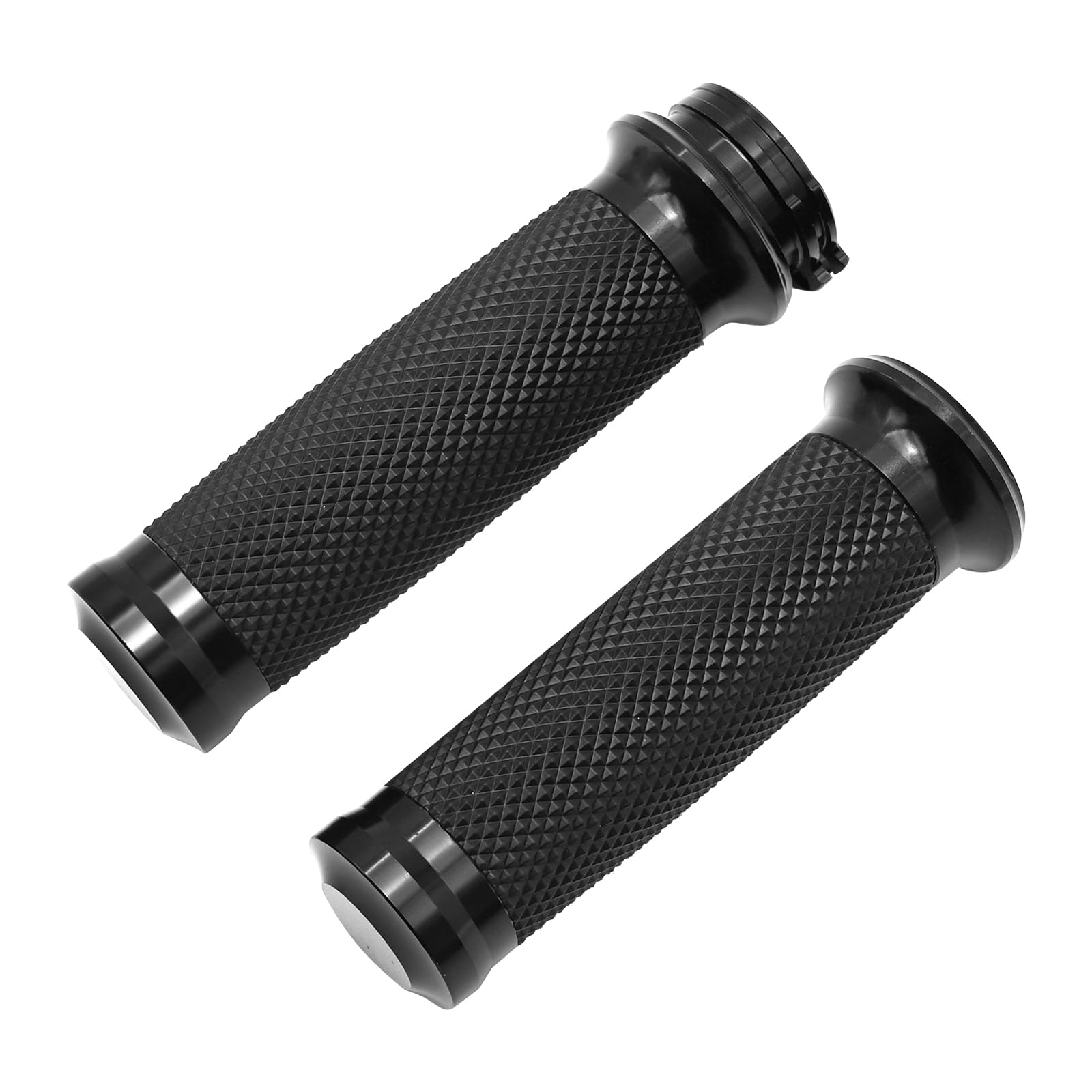 Photo 1 of EATAKWARD Universal Motorcycle Hand Grips 1 inch, Black Handlebar Grips Replacement for Harley Honda Yamaha Kawasaki Suzuki Bobber Chopper Cafe Racer BWM Motorcycles