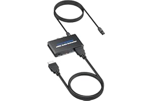 CAMWAY eARC/ARC Audio Extractor - eARC/ARC to Optical RCA 3.5mm Adapter, Support Dolby Digital DTS 5.1 Surround Output for TV, Amplifiers, Soundbars, Powered Speakers, Headphones,etc