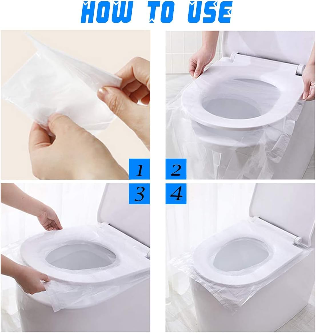 Luckyrao 50 PCS Travel Disposable Toilet Seat Cover Waterproof Portable WC Pad Toilet Mat For Baby Pregnant Mom,Independent Packing