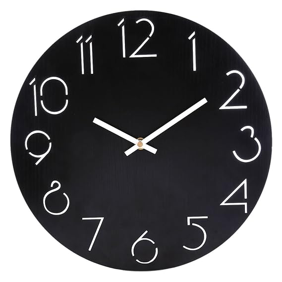 GANADA 12Zoll Wanduhr Vintage Wanduhr Holz Wanduhr Lautlos für Wohnzimmer, Küche, Büro und Schlafzimmer