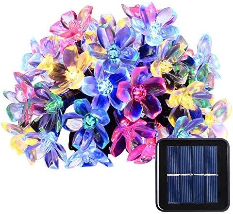 Qedertek Fairy Blossom Flower Solar String Lights, 21ft 50 LED Christmas Lights for Indoor and Outdoor, Home, Lawn, Garden, Wedding, Patio, Party and Holiday Decorations (Multi-Color) by LuckLED