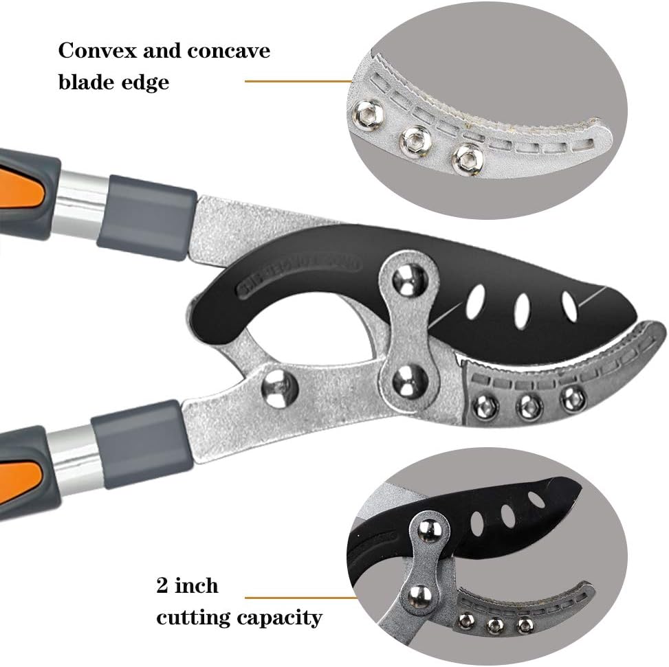 AIRAJ Retractable Handle Anvil Loppers, Heavy Duty Pruning Lopper with SK-5 High Carbon Steel Blades, Lightweight Aluminium Tube Tree Trimmer & Branch Cutter, 26 Inch Compound Action Hand Loppers : Garden & Outdoor