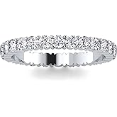 1.38 ctw Lab Grown Diamond Eternity Band in 14K White/Yellow/Rose Gold | E-F Color, VS-SI Clarity | Stackable Wedding or Anniversary Ring | Sustainable Luxury