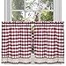 Buffalo Check Plaid Gingham Custom Fit Window Curtain Treatments By GoodGram - Assorted Colors, Styles & Sizes (24 in. Tier Pair, Burgundy)