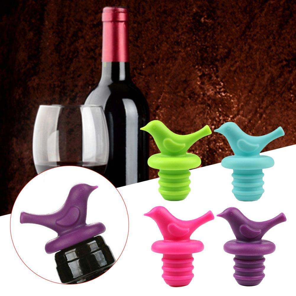 4 Piezas de tapón de Botella de Vino Tapas de tapón de Vino de Silicona