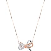 Swarovski Lifelong Bow Necklace and Bracelet Jewelry Collection, Clear Crystals, Rhodium Finish