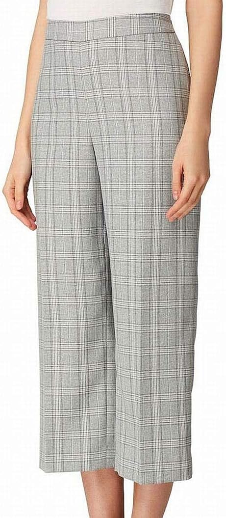 plaid wide leg cropped pants