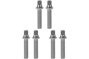 ABAODAM 6 Pcs Snare and Bass Drum Tension Rod Screws - Key Accessories for Drum Kit Components With Washers