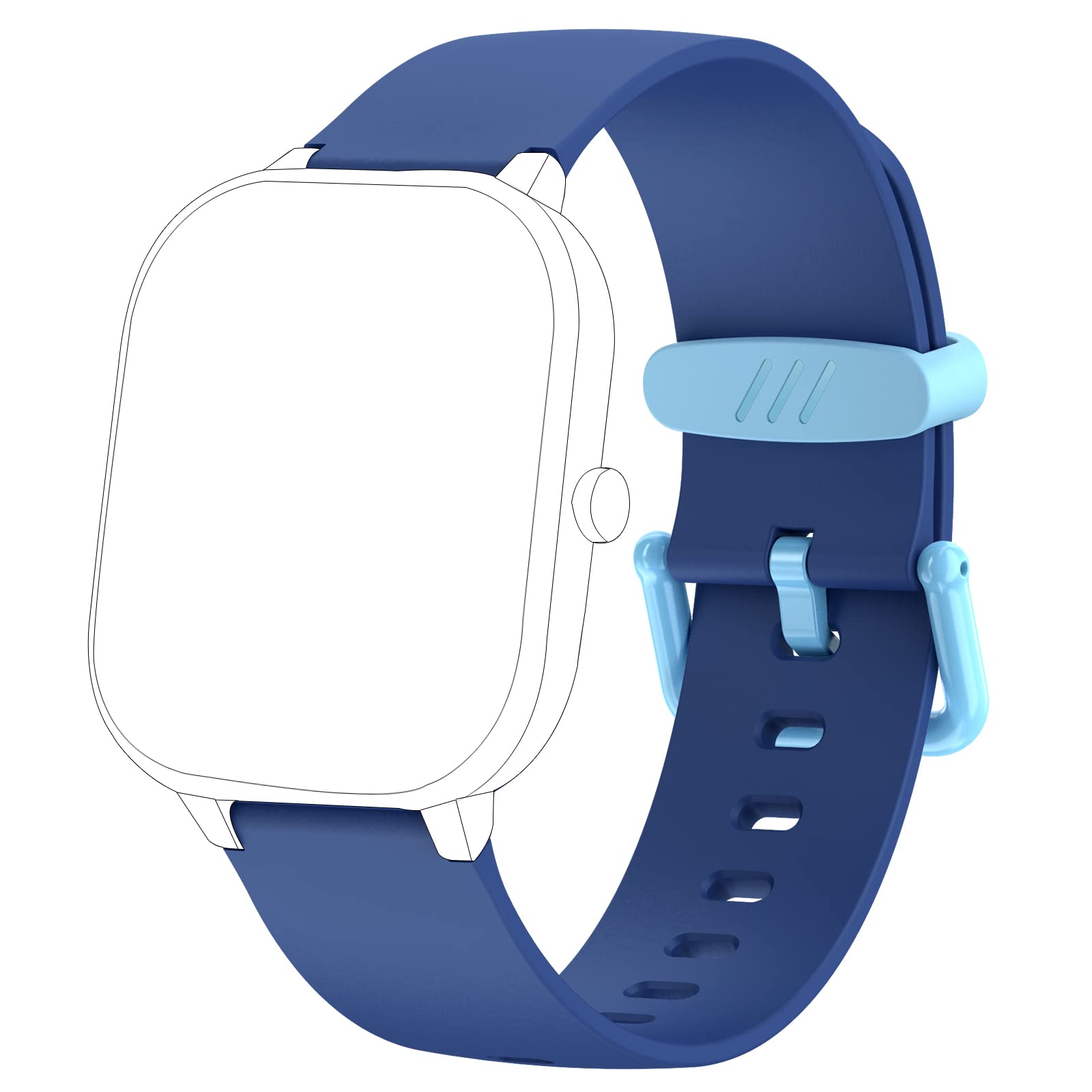 HENGTO Soft Silicone Smart Watch Replacement Band 16mm for Boys and Girls