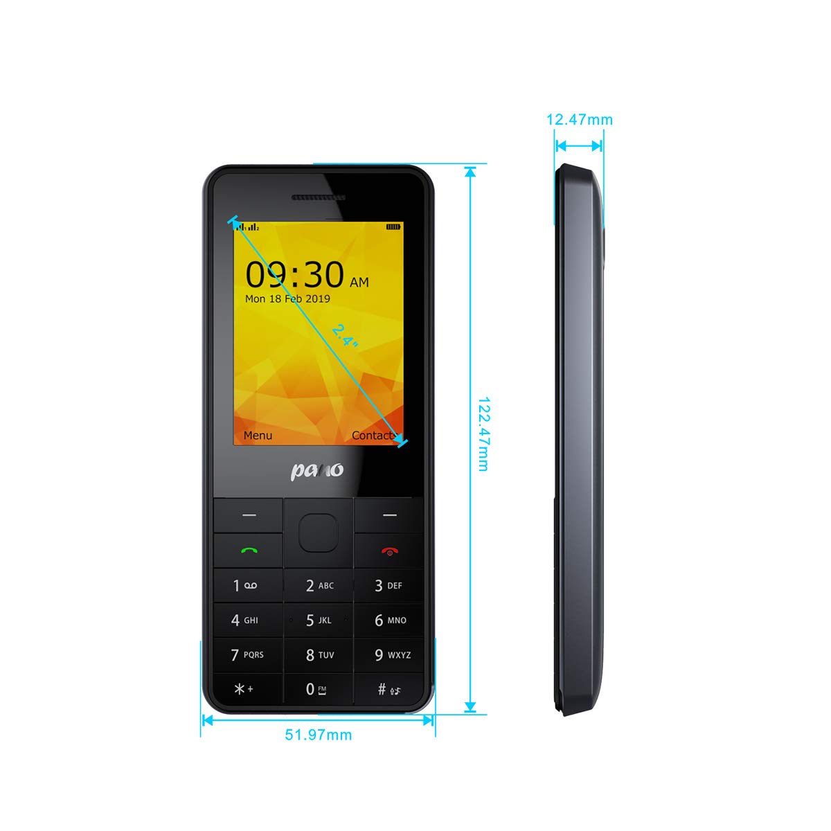 P501 Telefono cellulare GSM sbloccato, telefono con doppia SIM, telefono cellulare di base 2G, telefono con tastiera da 2,4 pollici, 32Mb 32Mb, fotocamera da 0,3 MP (501 Nero Grigio)