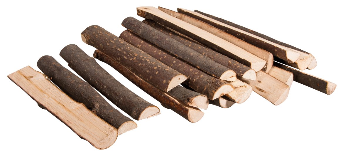 Rayher 65231000 Bundle of 20 Wooden Sticks with Bark, Cut into Halves, Natural Branches for DIY Crafts, Floristry, Wreath Making and Home Décor, 10-12cm, 20 Pieces