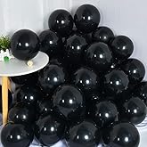 BEISHIDA 100 Pack 10 Inch Black Party Balloons, Latex Matte Round Balloons for Birthday Party, Baby Shower, Girls Kids Party, Halloween Party Decorations, Wedding Graduation Anniversary