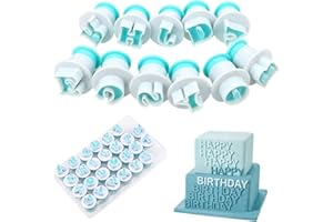 Focenat 26 Pieces Alphabet Cutters, Fondant Letter Cutters, Cookie Cutters Set, Cake Biscuit Mould, Embosser Baking, Biscuit 