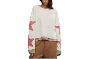 Monintic Oversized Graphic Sweatshirt for Women Y2k Fashion Long Sleeve Drop Shoulder Crewneck Shirt Tops Vintage Sweatshirt