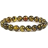 Justinstones Gem Semi Precious Gemstone 10mm Round Beads Stretch Bracelet 7 Inch Unisex