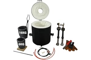LSMIITTH 16KG Large Capacity Propane Smelting Furnace Kit, Dual Burner Metal Smelter Furnace with Crucible(16KG&6KG), Up to 2642℉, Casting Foundry Furnace for Melting Metal Recycled Gold Silver Copper Aluminum