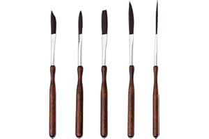 UKQRRTC Long Liner Brushes, 5pcs Lettering Brushes, Extra Long Fine Point Tip with Dagger, Flat, Sword, Cat's Tongue, Threade