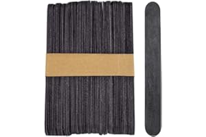 CRAFTYSTICKS 100 Sticks, Jumbo Wood Craft Popsicle Sticks 6 Inch (Black)