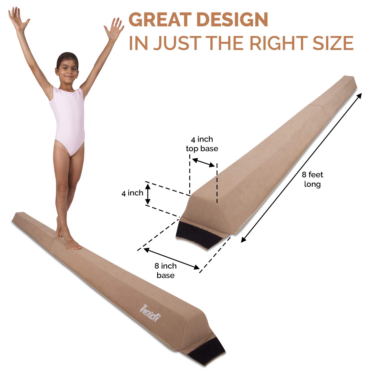 Hazli 8FT Folding Gymnastics Balance Beam For Home Practice Folding