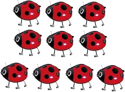 Wifndtu Lot De 10 Ballons En Aluminium Pour Fete D Anniversaire Motif Coccinelle Noir Rouge Amazon Fr Bebes Puericulture
