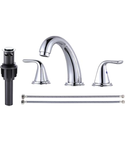 FLOR FURORA ×3 WELLFOR Bathroom Sink Faucet with 3 Holes 2 Handles, Deck