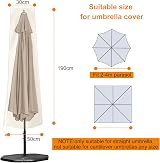 OKPOW Parasol Cover Waterproof Heavy Duty 2.5m-3m Umbrella Protect view 2
