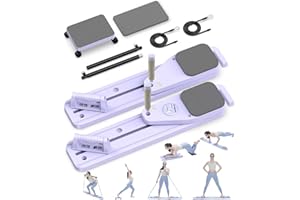 PENGYOUNG Pilates Board, 12 in 1 Mini Plilates Reformer Set, Multifuncional Portable Pilates Reformers Board for Home Workout, Free Combination 100+ Exercise Mode