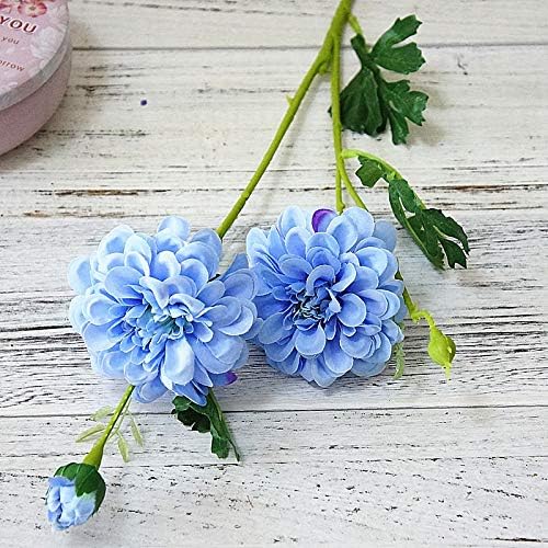 Artificial Flower for Home Decor Indoor Flower for Decoration for Living Room Artificial Herb Peony Flower Branch for Home House Living Room Wedding Decoration Fake Flowers (Blue)