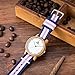 Uwood Women Original Bamboo Wood Watch Nylon Band Fashion Wooden Watch With Multi-Color Striped Band