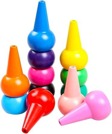 Amazon クレヨン 12色 3d くれよん 子供 手が汚れない 握りやすい あんしんクレヨン 積み木遊び おもちゃ 6歳以上 クレヨン 文房具 オフィス用品