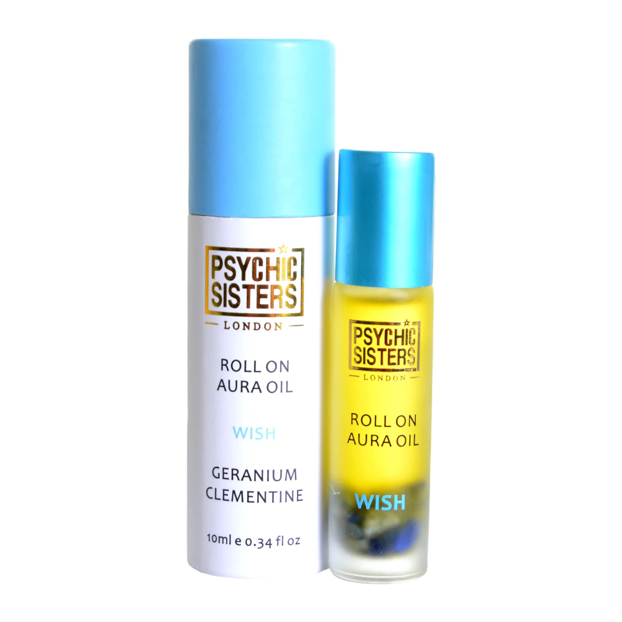 Psychic Sisters - Wish Roll On - Aura Oil - 10ml - Made with Essential Oils - Hand-Blended - Reiki Charged & Energised - Achieve Your Goals - Bring Confidence