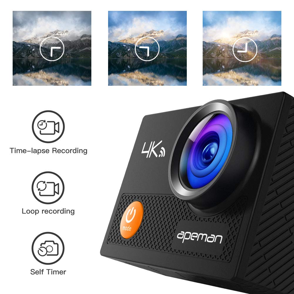 APEMAN Action Camera 4K 16MP WiFi Ultra Underwater