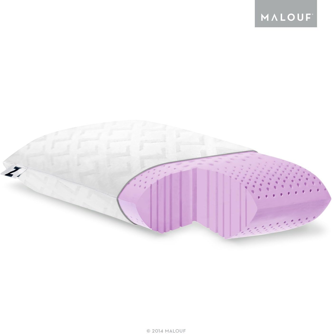 MALOUF Z Zoned Dough LavenderInfused Memory Foam Bed Pillow, 5Year