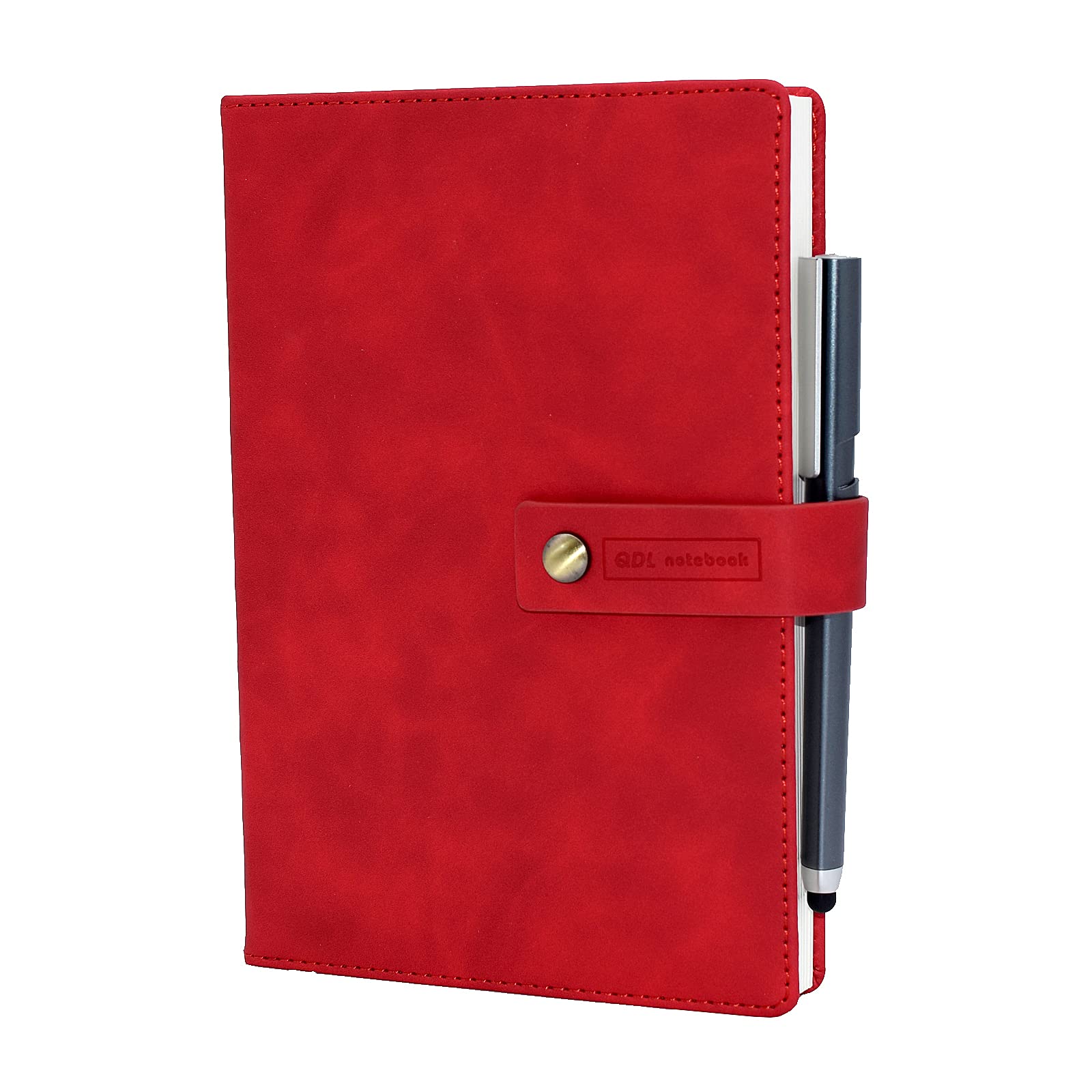 A5 408 Pages/204 Sheets Classic Journal Notebook Office Agenda Planner Organizer Notebook Business Work Record Thickened Meeting Diary Book School Stationery Supplies with Pen (Red)