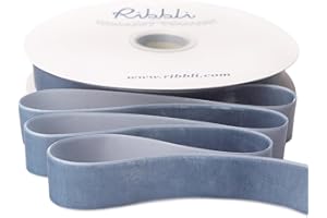 Ribbli Dusty Blue Velvet Ribbon 1 Inches Continuous 25 Yard Spool Dusty Blue Christmas Ribbon for Gift Wrapping Crafts Home Decor