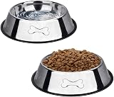 SUOXU Stainless Steel Dog Bowls with Non slip Base 1000 ml 35.2oz