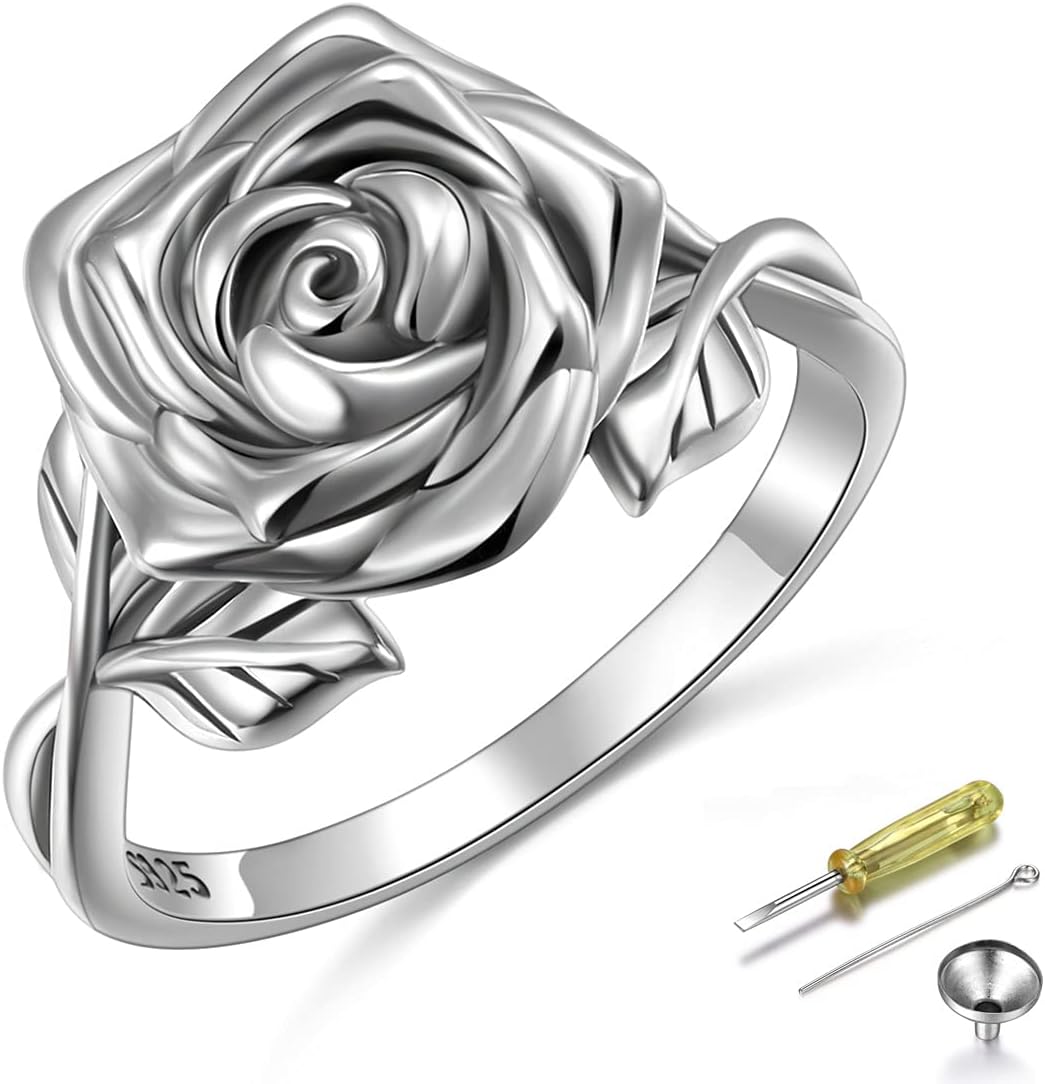 Urn Ring for Ashes 925 Sterling Silver Cremation Jewelry Ashes Keepsake