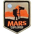 Mars Explorer Space Exploration NASA Patch With Hook & Loop Embroidered Applique Emblem - Inspired Design for Kids, Teens, Adults - Suitable for Jackets, Jeans, Bags, Clothes, Vests, Harnesses