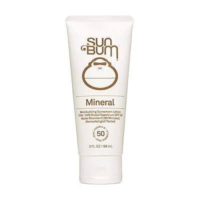 Sun Bum Mineral SPF 50 Sunscreen Lotion | Vegan and Reef Friendly (Octinoxate &amp; Oxybenzone Free) Broad Spectrum Natural Sunscreen with UVA/UVB Protection | 3 oz