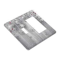 Christmas Snowflake Planks 2 Gang Light Switch