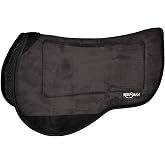 Reinsman Contoured Trail Pad with Breathable Non-Slip Tacky Too Bottom - Comfortable Durable Shock-Absorbing Stain &amp; UV Resistant Horse Saddle Pad with Spine Relief Channel - 30" L x 34" D